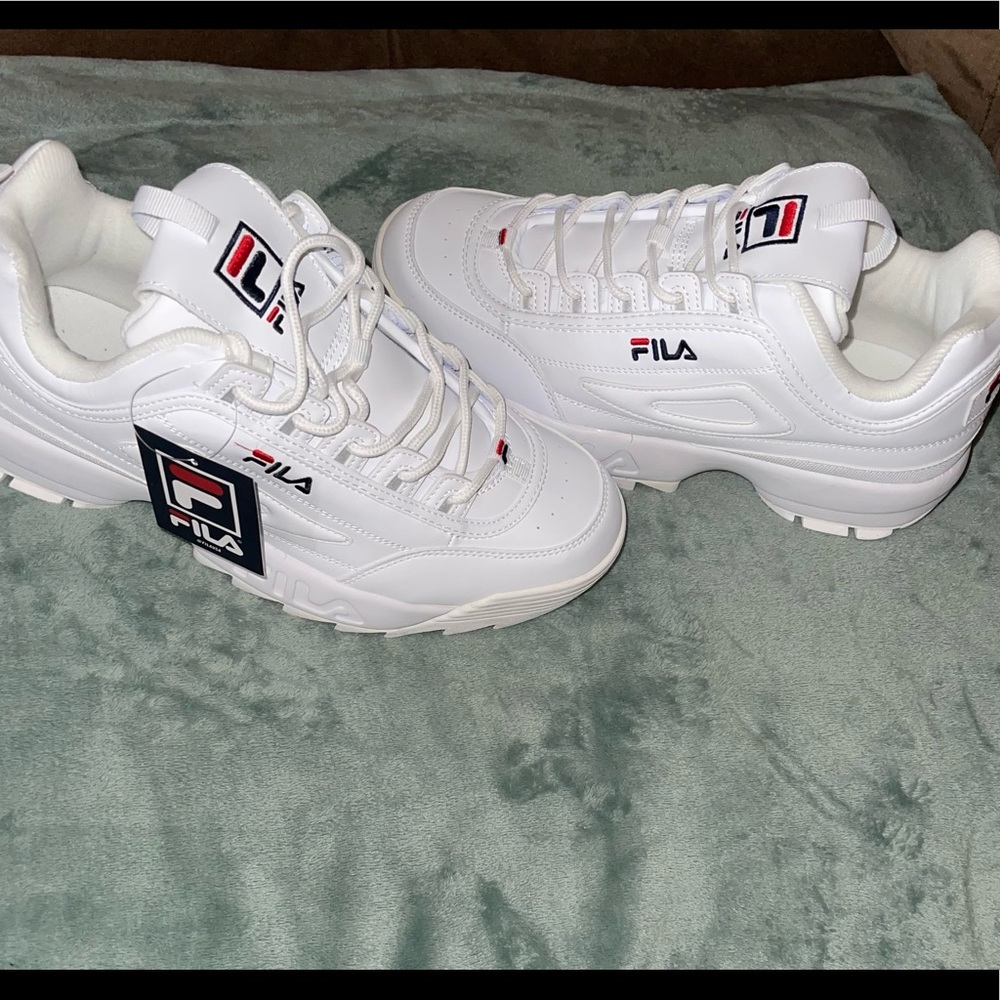 Men white filas size 10.5 new with tags.